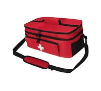 First Aid Bag Red Portable Bottle Organizer for Emergency Hiking Office