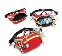 First Aid Bag Waist Pack Empty, Portable First Aid Fanny Pack with Adjustable Waist Strap and Zipper Pockets, Outdoor Waterproof Emergency Rescue Waist Travel Bag for Men and Women