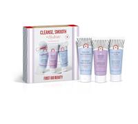 First Aid Beauty Cleanse, Smooth & Hydrate - Mini Best Sellers - 3 Favourites - Pure Skin Face Cleanser | KP Bump Eraser Body Srub with 10% AHA | Ultra Repair Cream, 56.7g