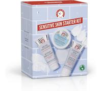 First Aid Beauty Sensitive Skin Starter Set - 3 Safe Products: Facial Radiance Exfoliating Pads, Pure Skin Face Cleanser & Ultra Repair Cream Moisturiser