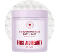 First Aid Beauty - Ingrown Hair Pads with BHA + AHA - Aftershave Treatment to Help Prevent Razor Bumps for Men & Women - Exfoliate Underarms & Bikini Area - Compostable for Daily Use - 60 Pads
