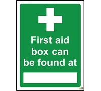 First Aid Box Can Be Found at Safety Sign - Self Adhesive Sticker 200mm x 150mm