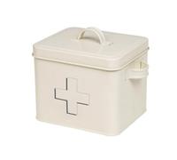 First Aid Box Enamel Cream Storage Tin - Home Sweet, Kitchen Food Storage Containers With Lids & Carry Handles | Ideal For Home & Kitchen, Organiser | Strong, Durable & Long Lasting