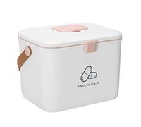 First Aid Box First Aid Kit Medical Container Medical Storage Box Chest, Bin Hand Carry Storage Case Box(White,Click to Select Medium)