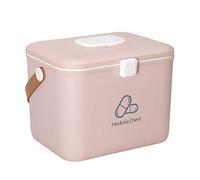 First Aid Box First Aid Kit Medical Container Medical Storage Box Chest, Bin Hand Carry Storage Case Box(Pink,Click to Select Medium)