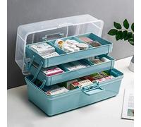 First Aid Box Medical Cabinet with Divided Compartments, Kit Storage Container Housewares(Blue,Click to Select Small)