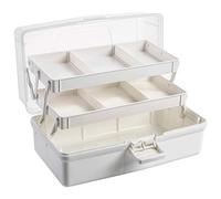 First Aid Box Medical Cabinet with Divided Compartments, Kit Storage Container Housewares(White,Click to Select Small)