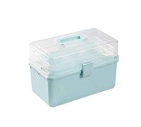 First Aid Box Medical Tin for Home Medicine Storage Organiser with Compartments Boxes White,s(Blue,L)