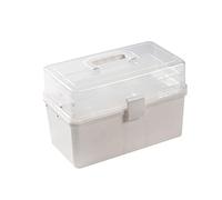 First Aid Box Medical Tin for Home Medicine Storage Organiser with Compartments Boxes White,s(White,L)