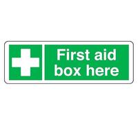 First Aid Box - safety sign - 1.2mm Rigid plastic for indoor/outdoor usage (300mm x 100mm) Viewing Distance within 5m.