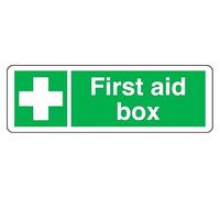 First Aid Box - safety sign - 3mm Aluminum Dibond for indoor/outdoor usage (450mm x 150mm) 5m Viewing Distance.