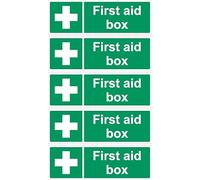 First aid box sign - 200x66mm, pack of 5 stickers on A4 sheet