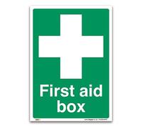 First Aid Box Sign - A4 1mm Rigid Plastic Sign - Emergency Equipment Safety