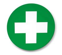First Aid Box Stickers,90mm, Self-Adhesive Vinyl Sticker, Firs Aid and Emergency Signs (Static Cling Window Vinyl)