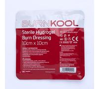 First aid BurnKool Sterile Hydrogel Burn Dressing 10cm x 10cm - Ideal for Scalds & Sunburn - Cooling Effect - Moist Wound