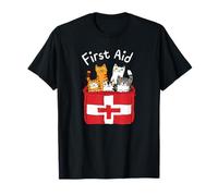 First Aid Cat Graphic - Cute Cartoon Cat Comfort Art T-Shirt
