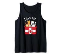 First Aid Cat Graphic - Cute Cartoon Cat Comfort Art Tank Top