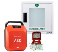 First aid defibrillator & Metal Wall Box with Alarm for laypeople and Professionals with Automatic Shock delivery, Primedic HeartSave YA, 8 Year Warranty, Language: GER & ENG