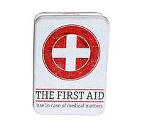 First Aid Design Kitchen Cake Tea Coffee Biscuit Cookie Storage Tin Gift Box (Small, White)