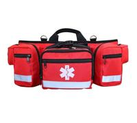 First Aid Fanny Pack Bag, Empty First Aid Bags, Lifeguard Hip Pack, Portable Medical Bag, Trauma Bag with Reflective Strip for Outdoor Hiking Camping