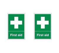 First Aid General - First Aid - 100 X 150mm Restickable Safety Sign (Pack of 2)