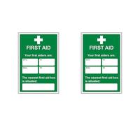 First Aid General - First Aid/First Aiders/Location - 200 X 300mm (Pack of 2)