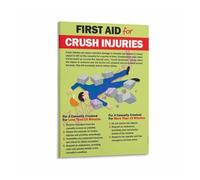 First Aid Instructions Poster for Crush and Compression Injuries Canvas Painting for Fire Station Gym(Unframed,16x24inch(40x60cm))