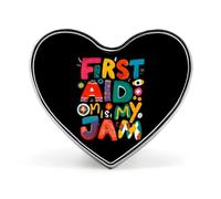 First Aid Is My Jam Heart Shaped Enamel Brooch Pin Button Badges Decoration Hat Clothing Bag Accessories Gift Crafts