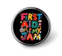 First Aid Is My Jam Round Enamel Brooch Pin Button Badges Decoration Hat Clothing Bag Accessories Gift Crafts