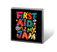 First Aid Is My Jam Square Enamel Brooch Pin Button Badges Decoration Hat Clothing Bag Accessories Gift Crafts