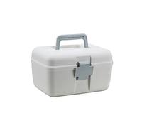 First Aid Kit 9.64 Inch Plastic Small Medicine Storage Box Household Portable Handle Medical Kits(A)
