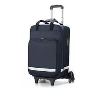 First Aid Kit Bag on Wheels, Detachable Trolley First Responder Bag, Empty Nurse Roller Bag with Removable Dividers for Home Visits and Hospice Care, Ideal for Doctors and Nursing Students