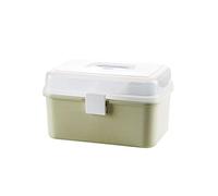 First Aid Kit Double Layer Box Plastic Storage Household Portable Handle Medical 9.84 Inch(A)