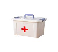 First Aid Kit Double-Layer Portable Medical Box Household First Aid Box Medicine Box Storage Box Medicine Box Plastic Storage Box 8.6/13.7/14.1 Inches First Aid Box(C l)