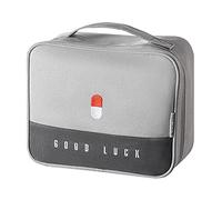 First Aid Kit Empty First Aid Kit Bag Emergency Bag Medical Medication Bag Compact Waterproof Portable for Home Office Car Camping Hunting Travel Nature 9.8 x 7.9 x 5.3 Inches (Grey)