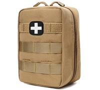 First Aid Kit EMT Medical IFAK Bag, Molle Tactical Med Emergency Trauma Bag for Camping, Home, Car, Hiking, Hunting, Light Brown