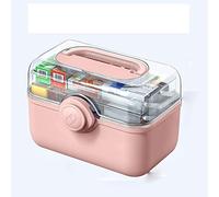First-aid kit, First Aid Kit Home Medicine Box Portable(Pink,XL)
