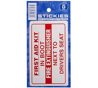First Aid Kit In Boot Fire Extinguisher Next To Drivers Seat Taxi Sticker V354