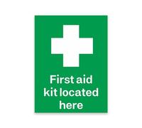 First Aid Kit Located Here Sticker, Joyfulmap 1 pcs First Aid Kit Safety Lables - Signs of Waterproof Safety Self - Adhesive First Aid Sticker, 20x15cm