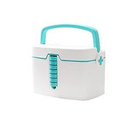 First aid kit， Medical Box Portable Plastic Storage Household Medicine with 7 Small Pill Boxes(OneColor)