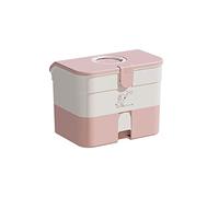 First Aid Kit Medical Box with Drawer Household Three-Layer Portable Storage Medicine 12.59 Inch Kits(C)