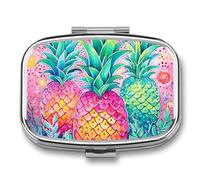 First Aid Kit - Ockable Medication Storage Box, Three Big Pineapples Printed Cute and Lightweight Pill Box Household Daily Medicine Cabinet