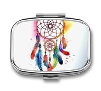 First Aid Kit - Ockable Medication Storage Box, Watercolor Dream Catcher Printed Cute and Lightweight Pill Box Household Daily Medicine Cabinet