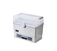First Aid Kit Plastic Box Household Portable Handle Multi-Layer Ladder Type Drawer Medical Storage Medicine Kits(Grey,1)