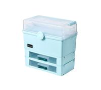 First Aid Kit Plastic Box Household Portable Handle Multi-Layer Ladder Type Drawer Medical Storage Medicine Kits(Blue,2)