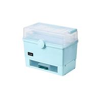 First aid kit， Plastic Box Household Portable Handle Multi-Layer Ladder Type Drawer Medical Storage Medicine Kits(Blu,108)