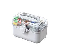 First aid kit， Plastic Box Household Storage Portable Medical Emergency Medicine 11.2/13.3/15.3 Inches Kits(Wit,S s)