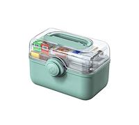 First aid kit， Plastic Box Household Storage Portable Medical Emergency Medicine 11.2/13.3/15.3 Inches Kits(Grün,S l)