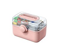 First aid kit， Plastic Box Household Storage Portable Medical Emergency Medicine 11.2/13.3/15.3 Inches Kits(Roze,S l)