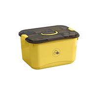 First Aid Kit Plastic Medicine Storage Box Household Portable Handle Medical 11.4/14.5 Inches Kits(Yellow,L)